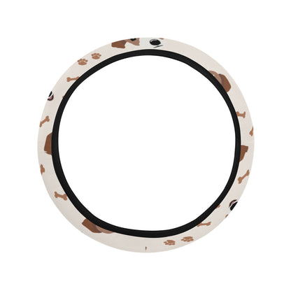 Russell Terriers Paw Print Design LKS303 Steering Wheel Cover with Elastic Edge