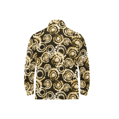 Tie Dye Print Design LKS307 Long Sleeve Polo Shirt For Men's