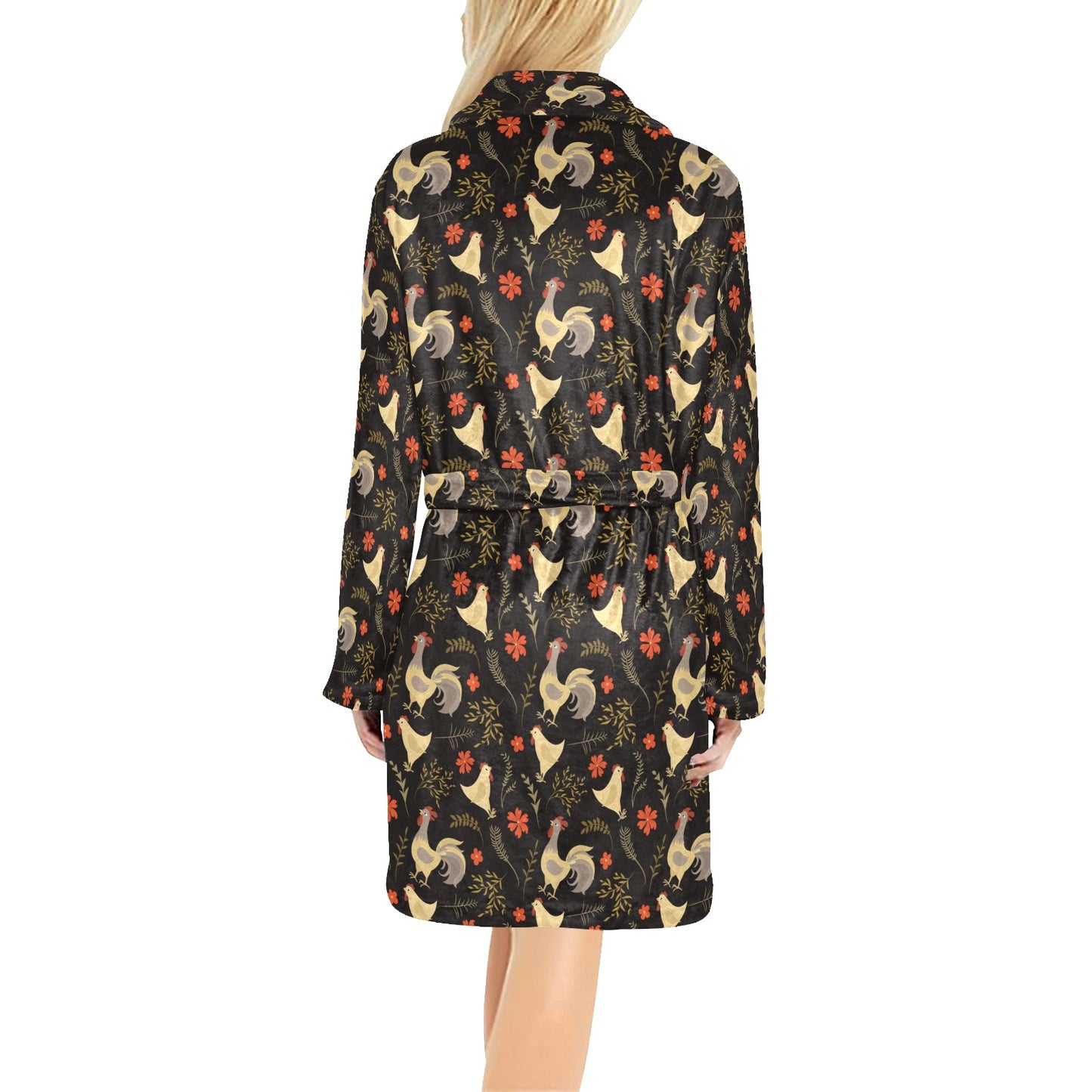 Chicken Pattern Print Design 04 Women's Fleece Robe