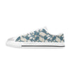 Seashell Print Design LKS308 Women's White Low Top Shoes