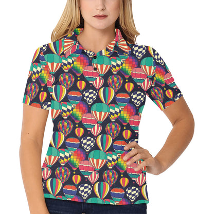 Ballon Pattern Print Design 02 Women's Polo Shirt