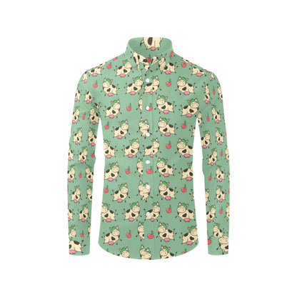 Cattle Print Design LKS402 Men's Long Sleeve Dress Shirt