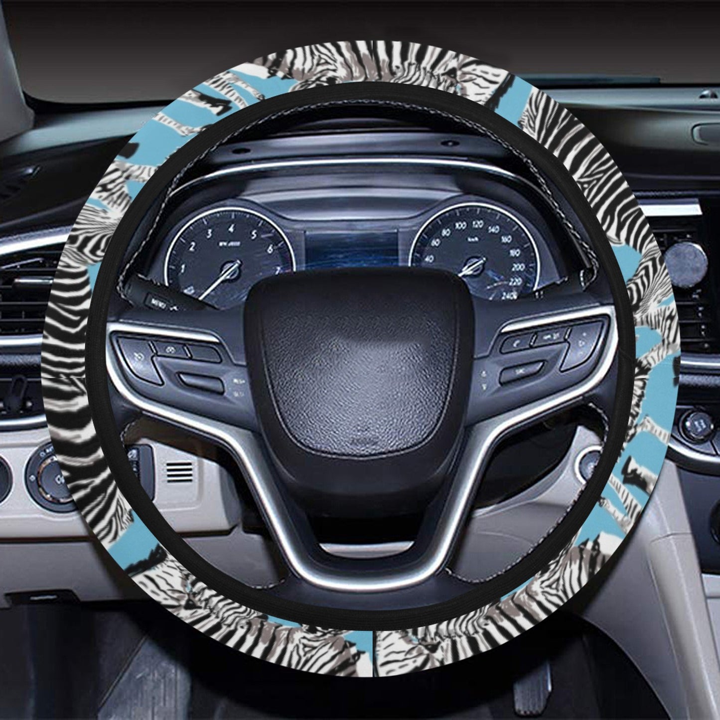 Zebra Print Design LKS305 Steering Wheel Cover with Elastic Edge