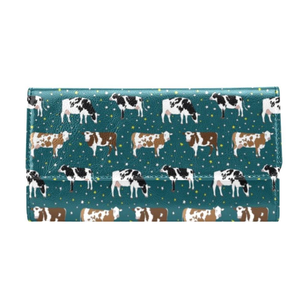 Cattle Print Design LKS404 Women's Trifold Wallet