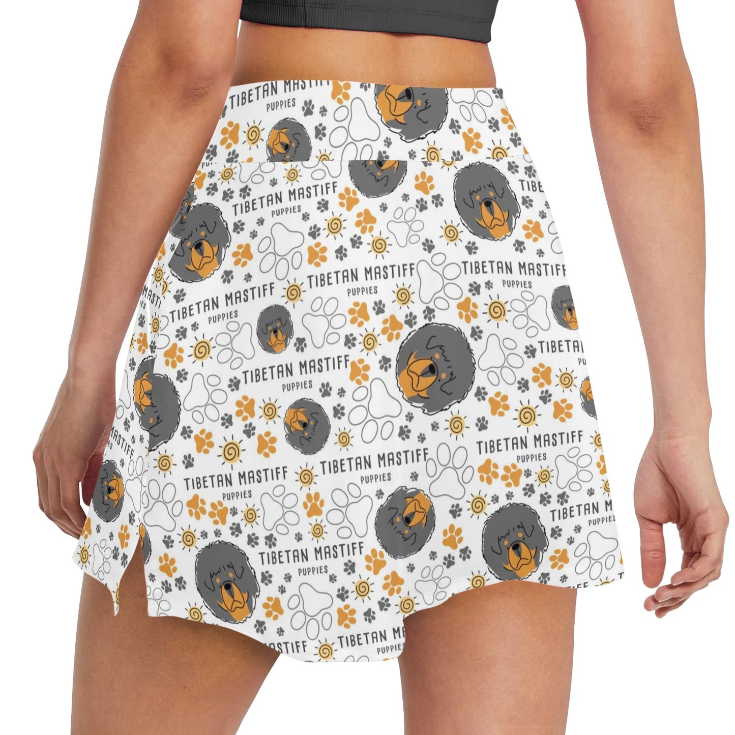 Tibetan Mastiffs Print Design LKS302 17" Golf & Pickleball Skort with Pockets