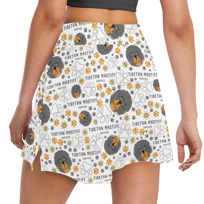 Tibetan Mastiffs Print Design LKS302 17" Golf & Pickleball Skort with Pockets