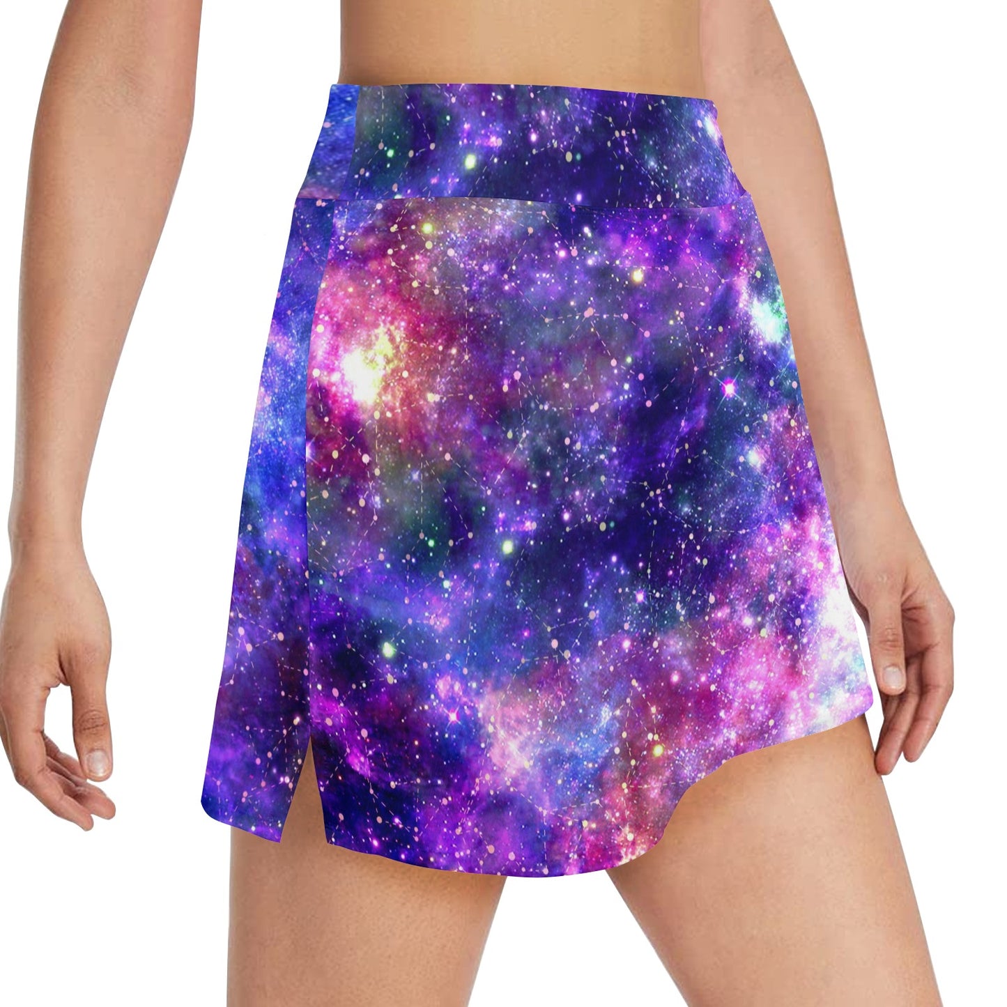 Galaxy Night Stardust Space Print 17" Golf & Pickleball Skort with Pockets