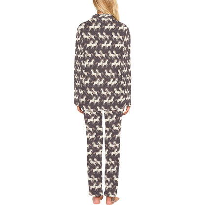 Horse Print Design LKS304 Women's Long Pajama Set