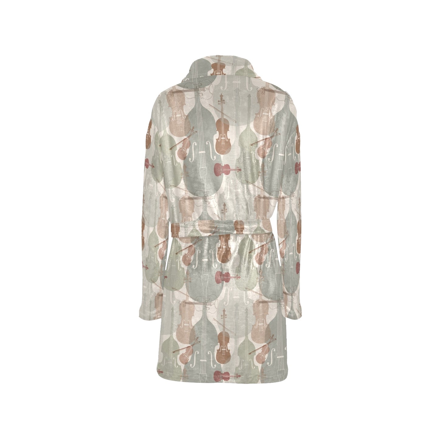 Violin Pattern Print Design 01 Women's Fleece Robe