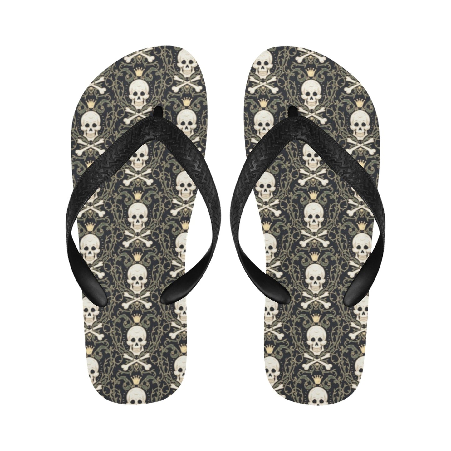 Skull King Print Design LKS307 Flip Flops