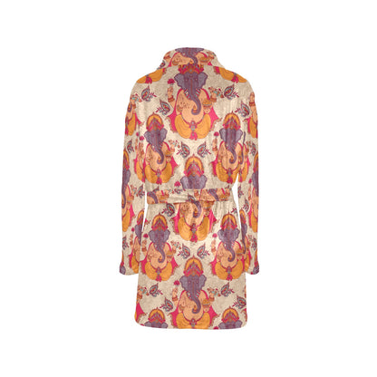 Ganesha Indian Pattern Print Design 02 Women's Fleece Robe