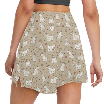 Scottish Terriers Print Design LKS3017 17" Golf & Pickleball Skort with Pockets