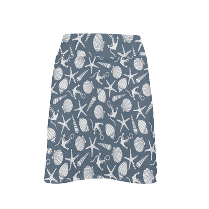 Seashell Print Design LKS306 17" Golf & Pickleball Skort with Pockets