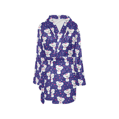 Maltese Pattern Print Design 02 Women's Fleece Robe