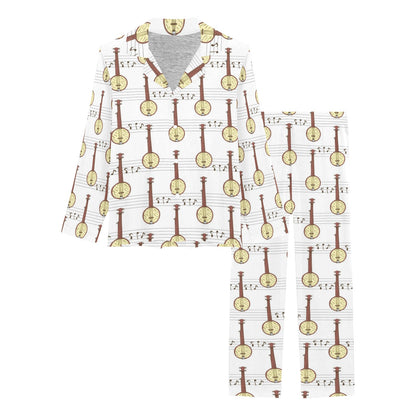 Banjo Print Design LKS402 Women's Long Pajama Set