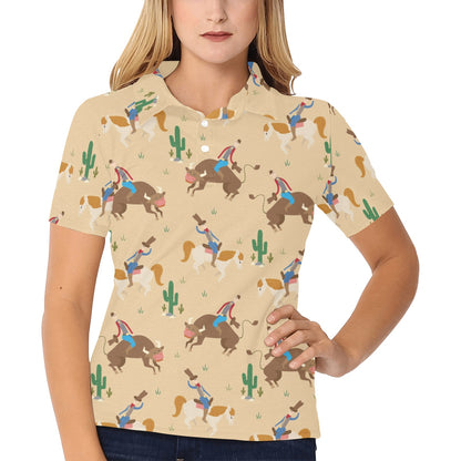 Rodeo Pattern Print Design A02 Women's Polo Shirt