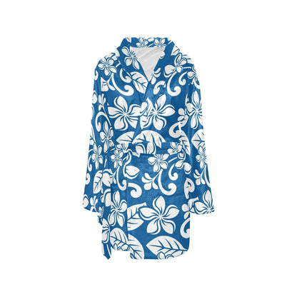 Plumeria Pattern Print Design PM013 Women's Fleece Robe