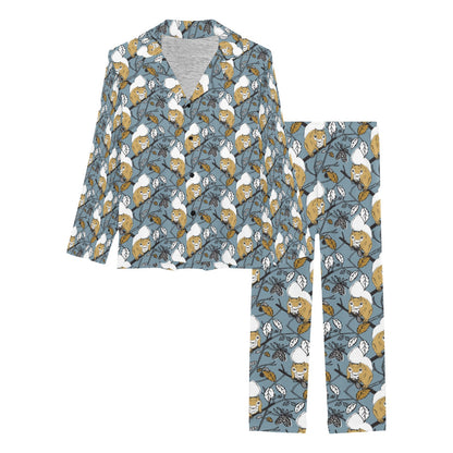 Squirrel Print Design LKS305 Women's Long Pajama Set