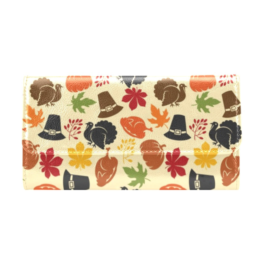 Thanksgiving Print Design LKS303 Women's Trifold Wallet