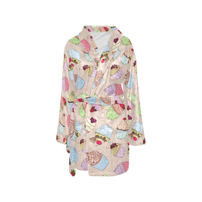 Cupcake Pattern Print Design CP06 Women's Fleece Robe