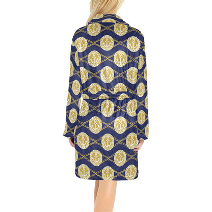 Anchor Luxury Pattern Women's Fleece Robe