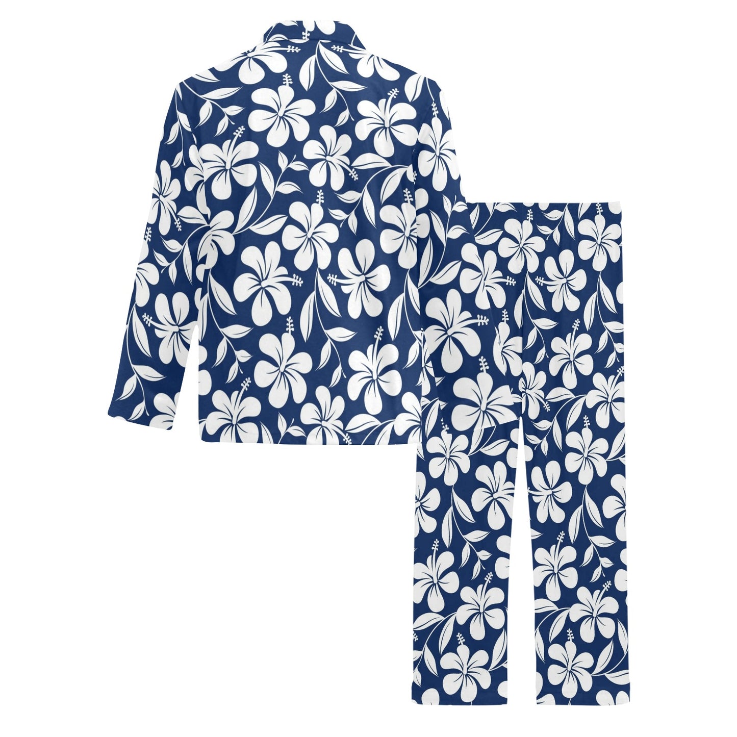 Hibiscus Pattern Print Design HB031 Men's Long Pajama Set