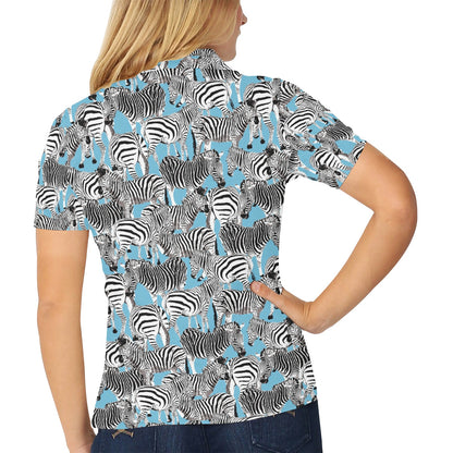 Zebra Print Design LKS305 Women's Polo Shirt