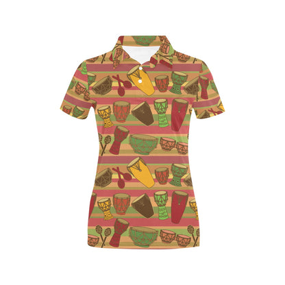 Percussion Neon Pattern Print Design 04 Women's Polo Shirt