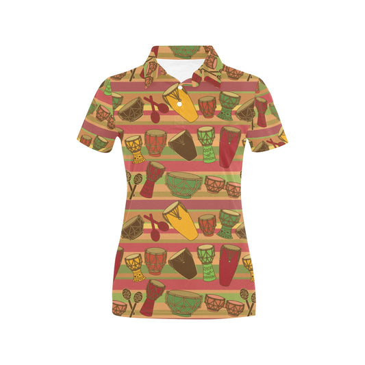 Percussion Neon Pattern Print Design 04 Women's Polo Shirt