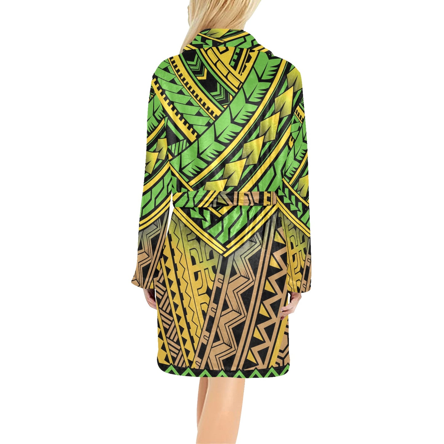 Polynesian Tribal Color Women's Fleece Robe