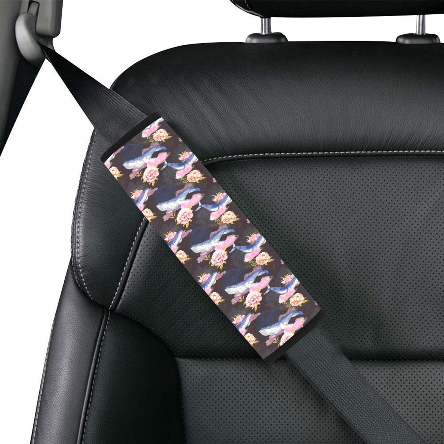 Blue Whale Print Design LKS401 Car Seat Belt Cover