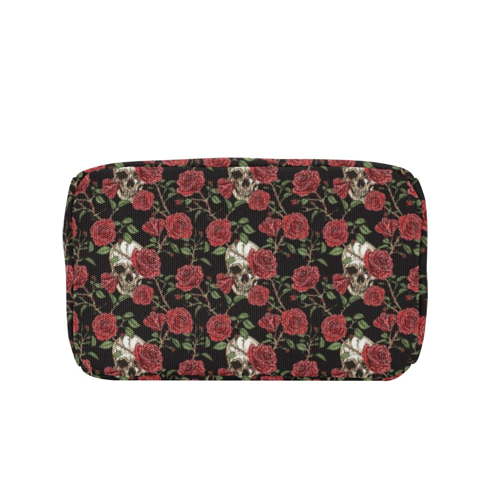 Skull And Roses Print Design LKS303 Insulated Lunch Bag