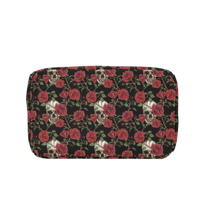 Skull And Roses Print Design LKS303 Insulated Lunch Bag