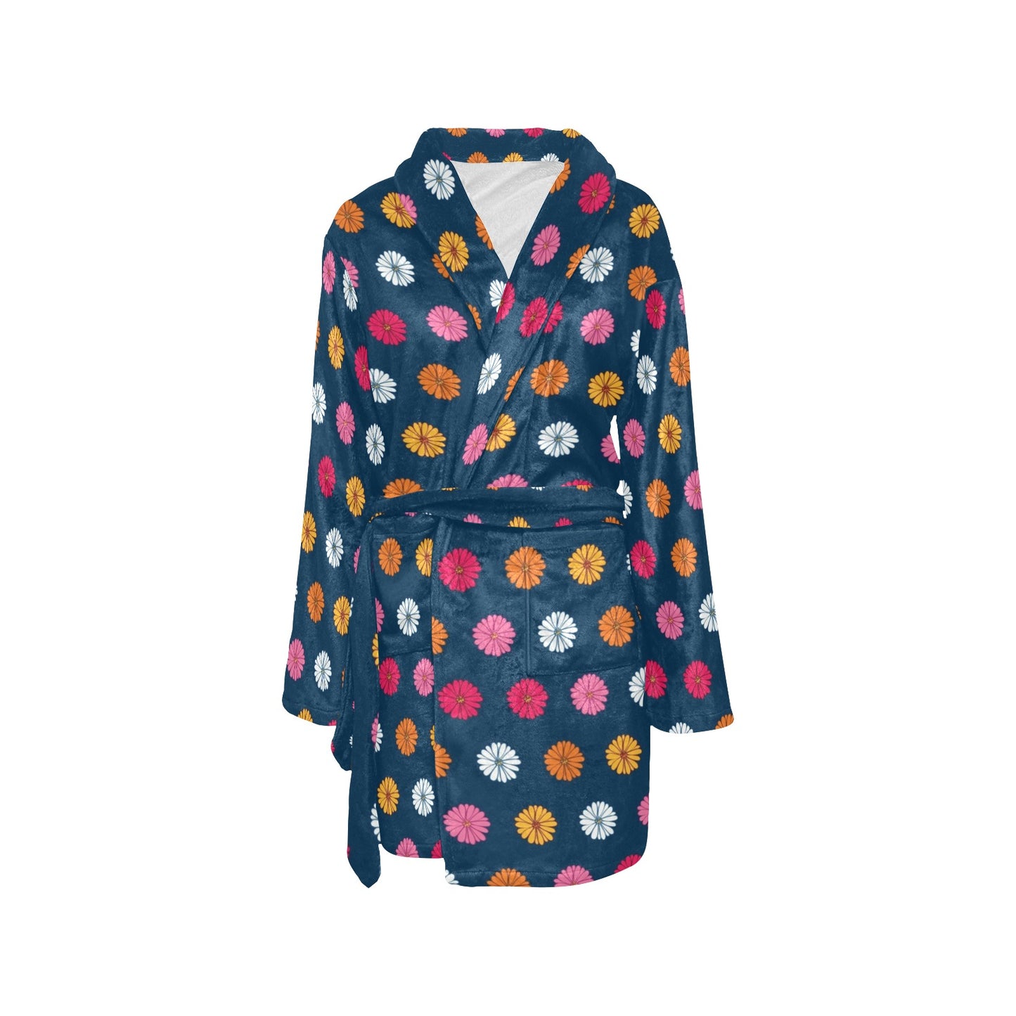 Gerberas Pattern Print Design GB06 Women's Fleece Robe