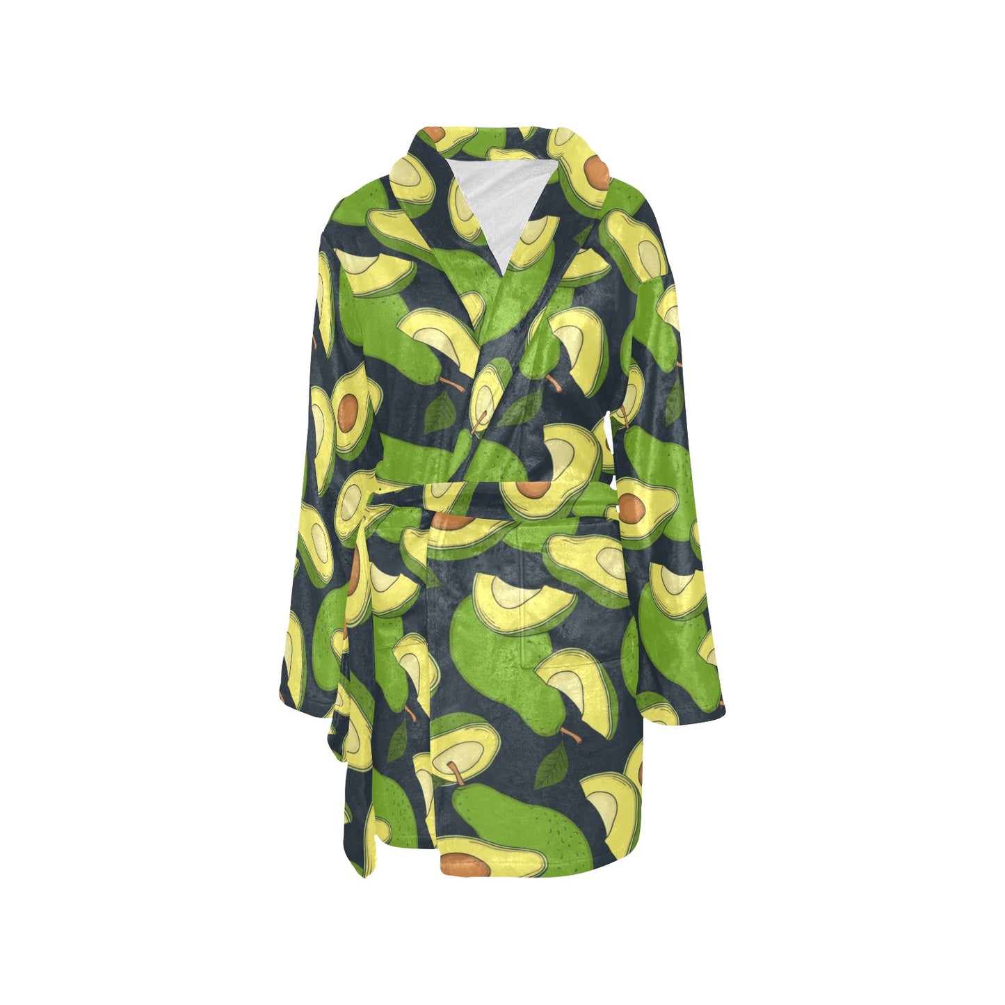 Avocado Pattern Print Design AC013 Women's Fleece Robe