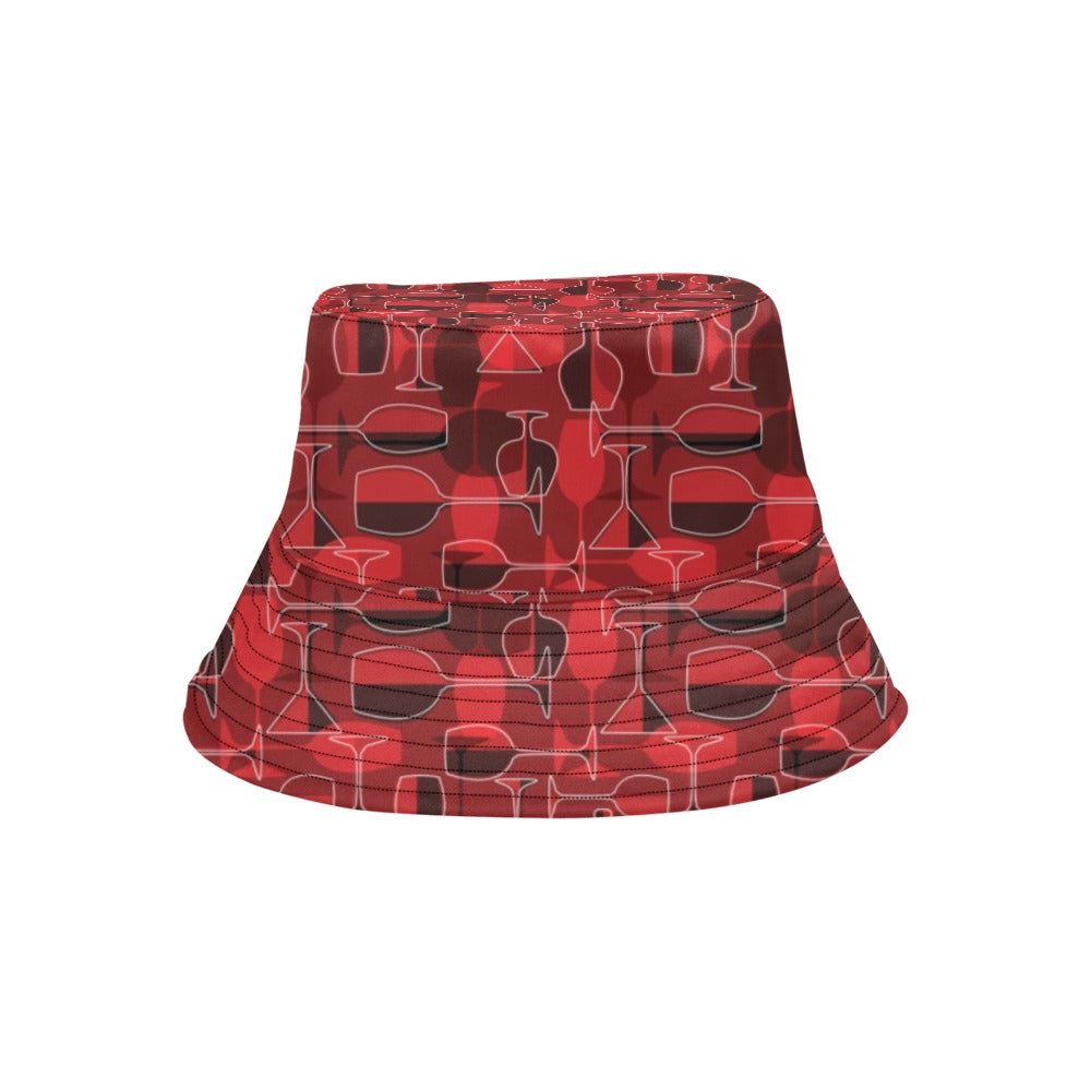 Wine Glass Print Design LKS301 Unisex Bucket Hat