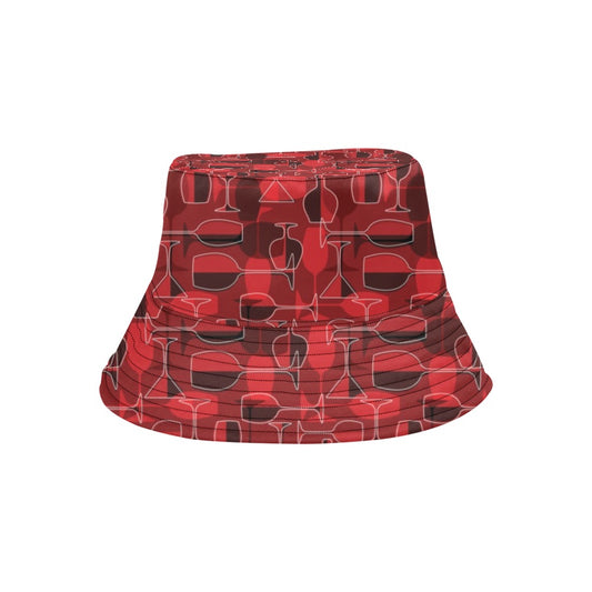 Wine Glass Print Design LKS301 Unisex Bucket Hat