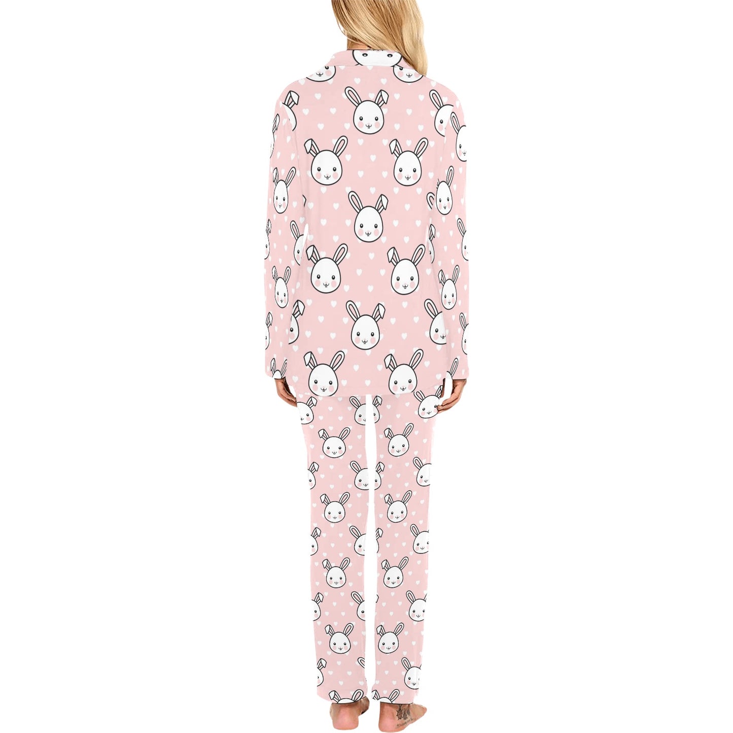 Rabbit Pattern Print Design RB02 Women's Long Pajama Set