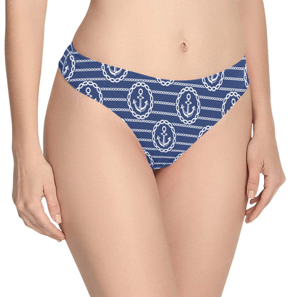 Anchor Stripe Pattern Women's Thongs