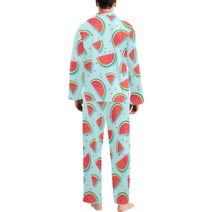 Watermelon Pattern Print Design WM03 Men's Long Pajama Set