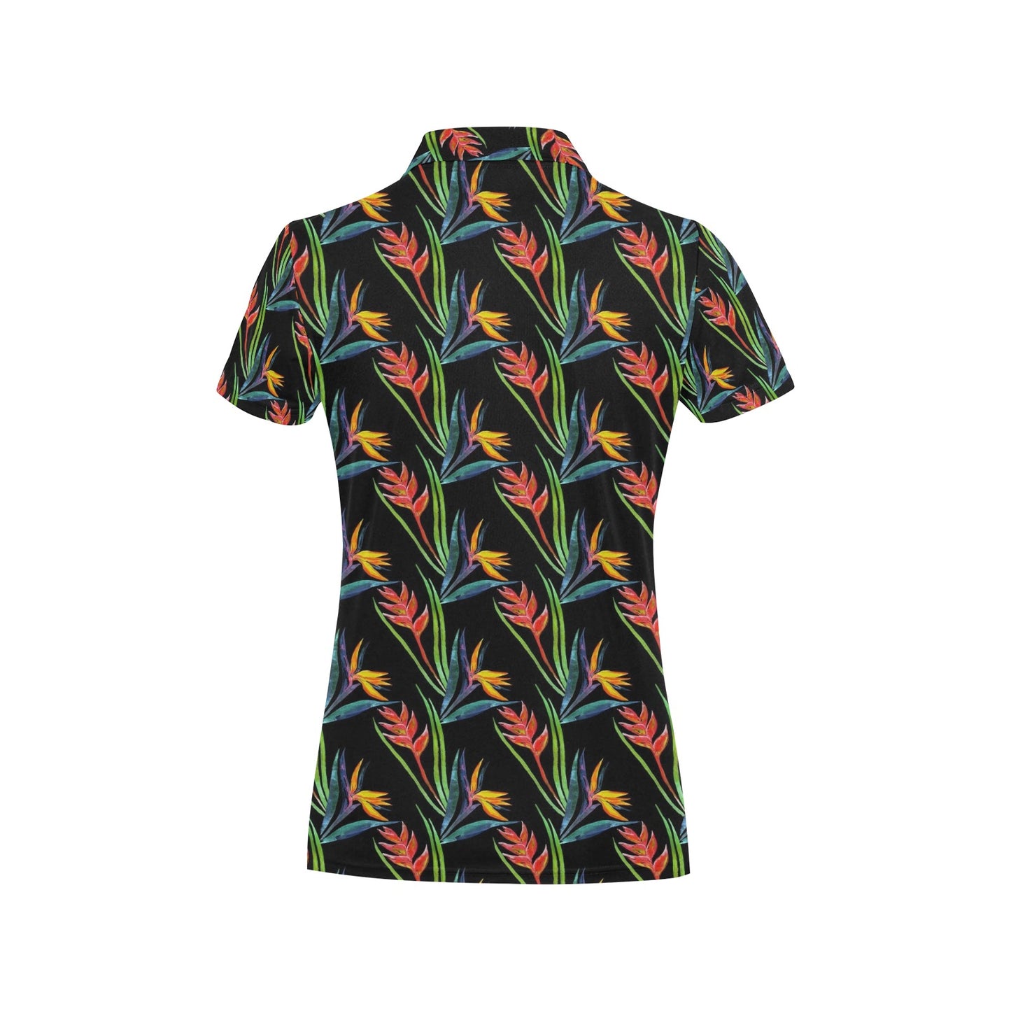 Heliconia Pattern Print Design HL04 Women's Polo Shirt