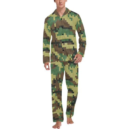 ACU Army Digital Pattern Print Design 02 Men's Long Pajama Set