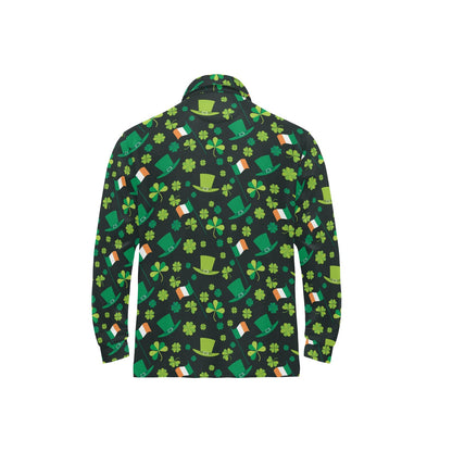 Shamrock Saint Patrick's Day Print Design LKS304 Long Sleeve Polo Shirt For Men's
