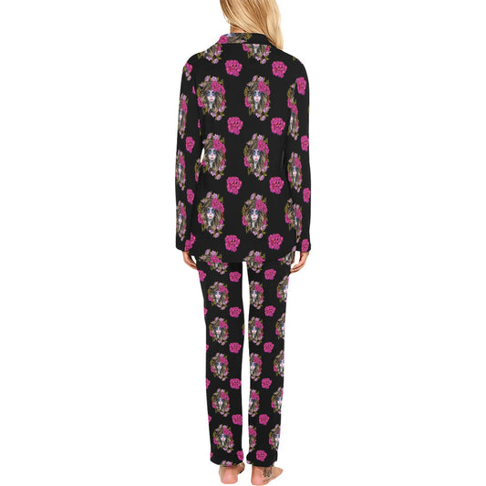 Day of the Dead Makeup Girl Women's Long Pajama Set