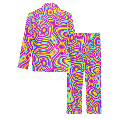 Liquid Pattern Print Design 06 Men's Long Pajama Set