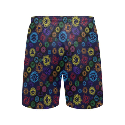 Chakra Colorful Print Pattern Men's Swim Trunks Beach Shorts