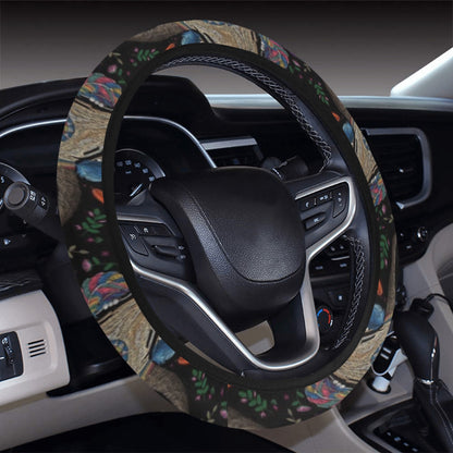 Buffalo Head Print Design LKS401 Steering Wheel Cover with Elastic Edge