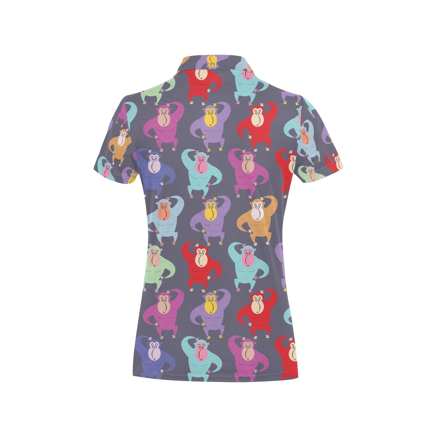 Chimpanzee Pattern Print Design 03 Women's Polo Shirt