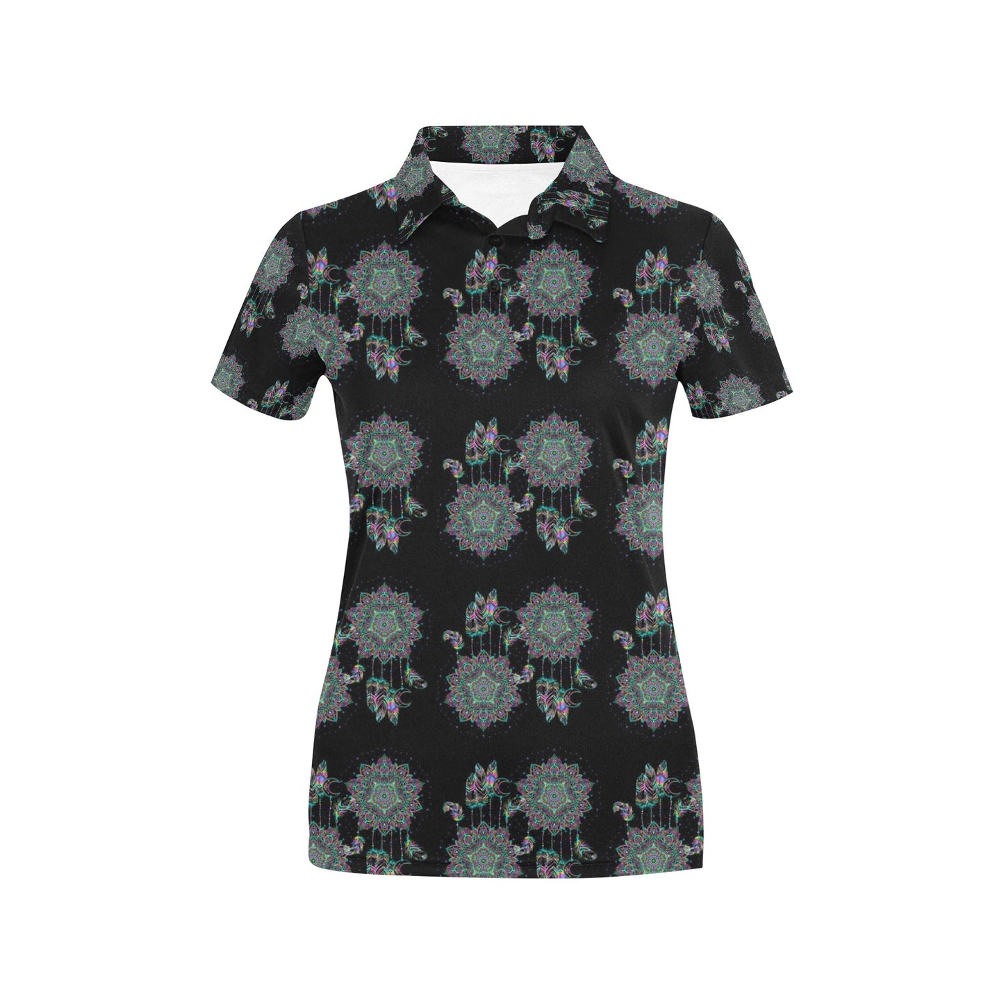 Dream Catcher Colorful Hand Draw Women's Polo Shirt