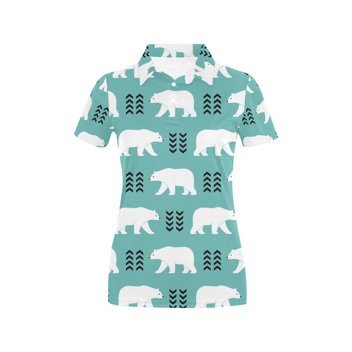 Polar Bear Pattern Print Design A05 Women's Polo Shirt